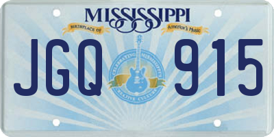 MS license plate JGQ915