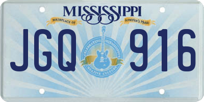 MS license plate JGQ916