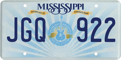 MS license plate JGQ922