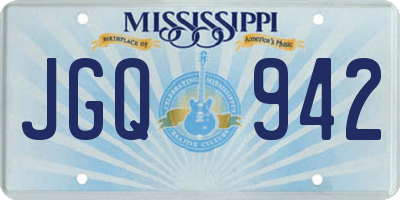MS license plate JGQ942