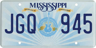 MS license plate JGQ945
