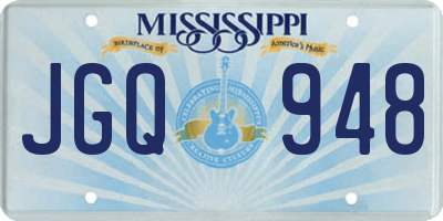 MS license plate JGQ948