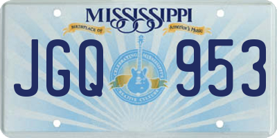 MS license plate JGQ953