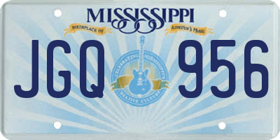 MS license plate JGQ956