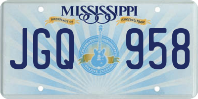 MS license plate JGQ958