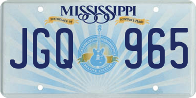MS license plate JGQ965