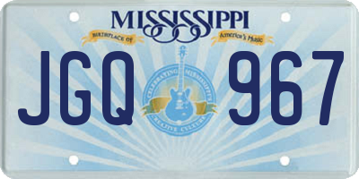 MS license plate JGQ967