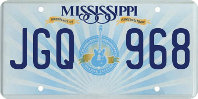 MS license plate JGQ968