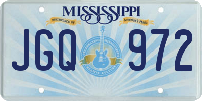 MS license plate JGQ972