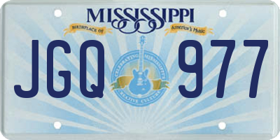 MS license plate JGQ977