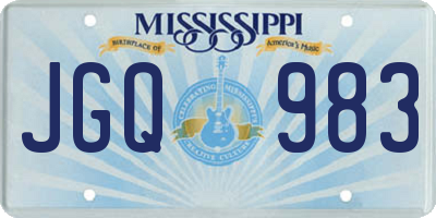 MS license plate JGQ983