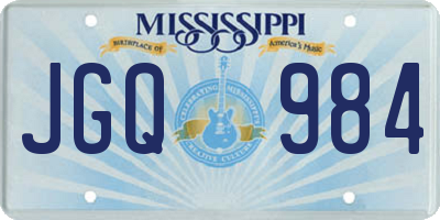 MS license plate JGQ984