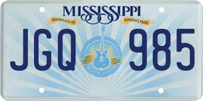 MS license plate JGQ985