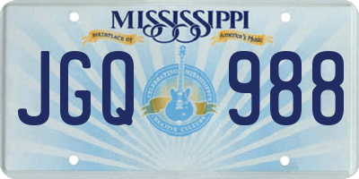 MS license plate JGQ988