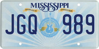 MS license plate JGQ989
