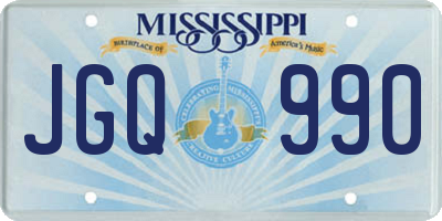MS license plate JGQ990