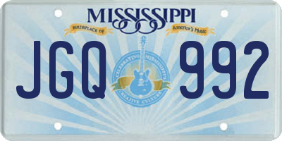 MS license plate JGQ992