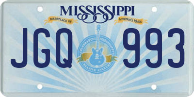 MS license plate JGQ993
