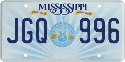 MS license plate JGQ996