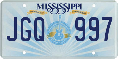 MS license plate JGQ997