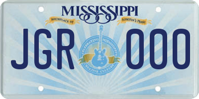 MS license plate JGR000