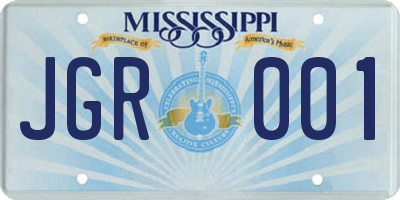 MS license plate JGR001