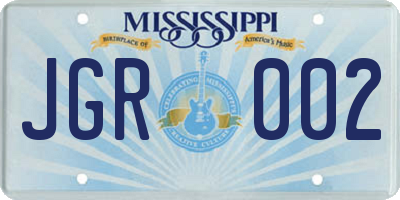 MS license plate JGR002