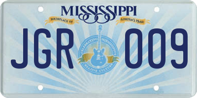 MS license plate JGR009