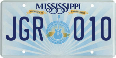 MS license plate JGR010