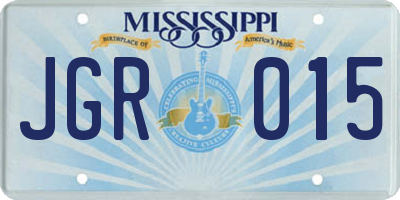 MS license plate JGR015