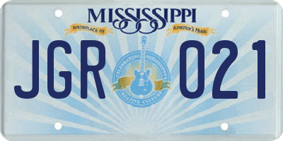 MS license plate JGR021