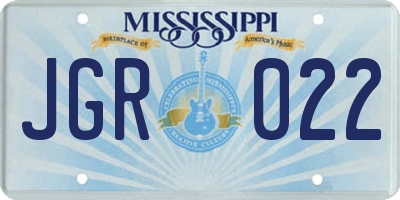 MS license plate JGR022