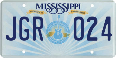 MS license plate JGR024