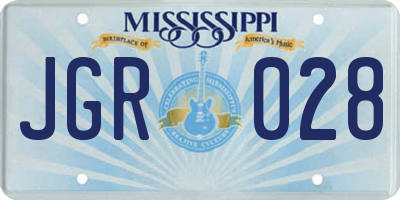 MS license plate JGR028