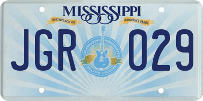 MS license plate JGR029