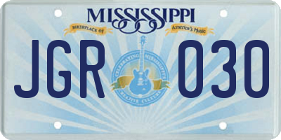 MS license plate JGR030