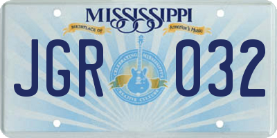 MS license plate JGR032