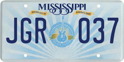 MS license plate JGR037