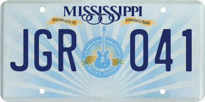 MS license plate JGR041