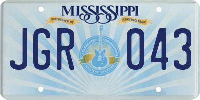 MS license plate JGR043