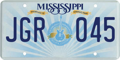 MS license plate JGR045