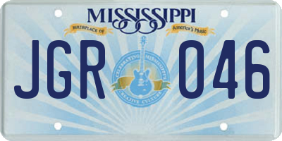 MS license plate JGR046