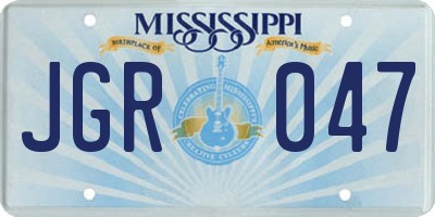 MS license plate JGR047
