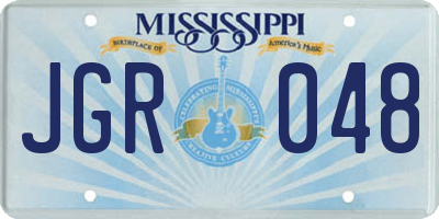 MS license plate JGR048