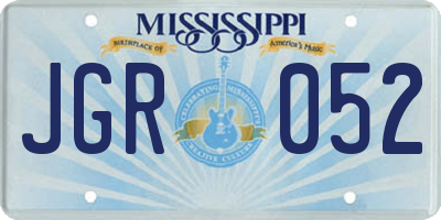 MS license plate JGR052