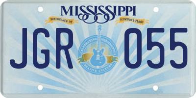 MS license plate JGR055