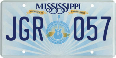 MS license plate JGR057