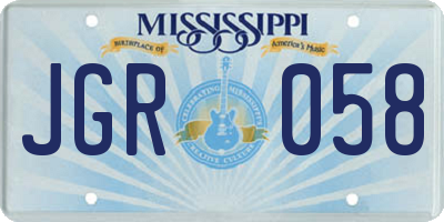 MS license plate JGR058