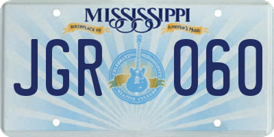MS license plate JGR060