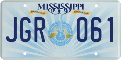 MS license plate JGR061